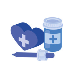 Obraz premium medicine drugs on white background