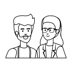 couple of professionals doctors avatars characters