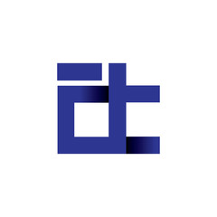 dt Initial Letter lowercase Linked logo icon vector