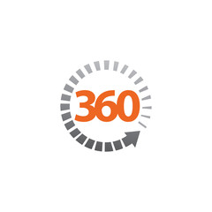 three hundred and sixty number logo vector. 360 Logo
