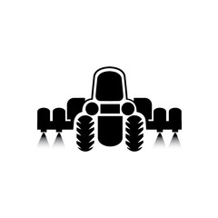 Robot watering tractor plants Vector