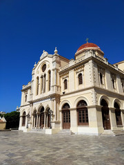 Fototapeta na wymiar Old building in historical center of Heraklion, Crete, Greece