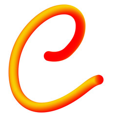 C - Letter - Red Yellow - from hand drawn colorful alphabet
