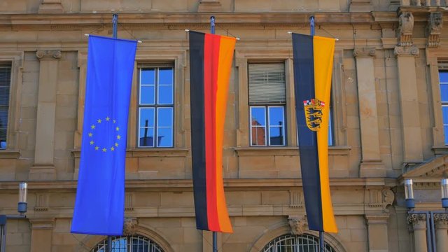 Germany Baden-Wuerttemberg Stuttgart Schiller-place old chancellery Schiller-monument street-cafe place buildings