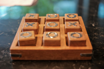 Wooden tic tac toe (X O) game