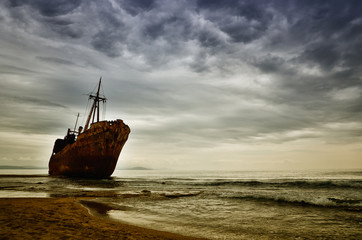 Dimitrios is an old ship wrecked on the Greek coast and abandoned on the beach