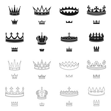 Vector illustration of medieval and nobility logo. Set of medieval and monarchy vector icon for stock.
