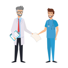 professionals doctor and surgeon characters