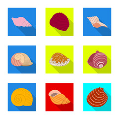 Isolated object of animal and decoration sign. Collection of animal and ocean stock symbol for web.