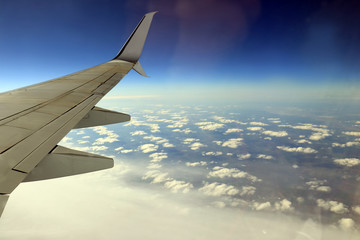 airplane wing through the porthole