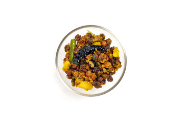 Black chickpeas chola spicy fried curry bhuna ghugni