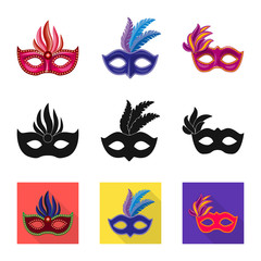 Isolated object of luxury and celebration icon. Set of luxury and hide  vector icon for stock.