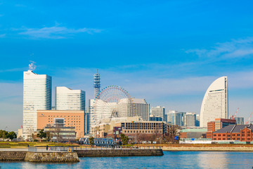 Naklejka premium Yokohama Coast Cityscape, Japan