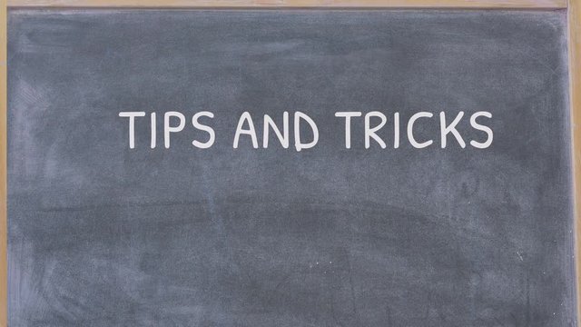 Tips and tricks concept chalkboard