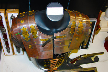 medieval sheet metal armor. garment of Italian knights in battle