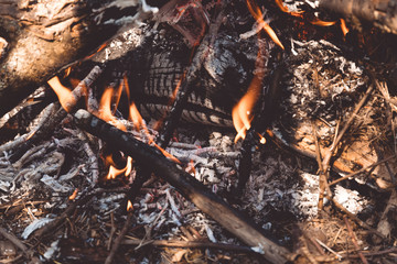 Cooking barbecue outdoor.Power and energy