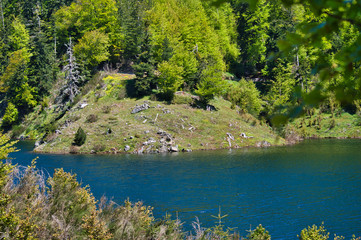 Typical mountain lake landscape, Italy.