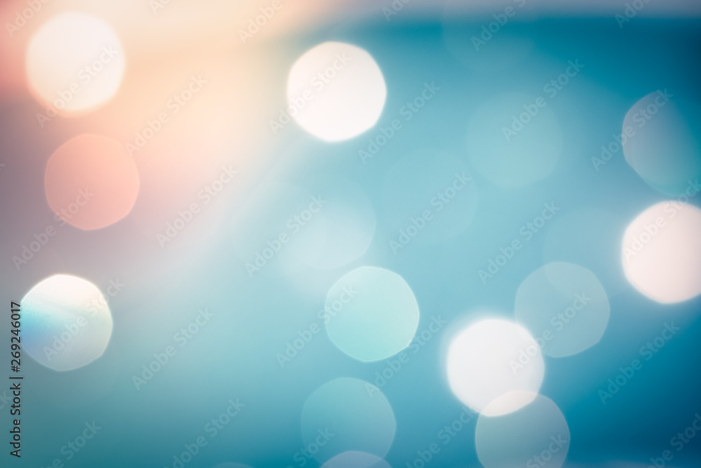 Sticker abstract light blue blurred bokeh for background for overlay backdrop design.