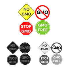 Vector illustration of gmo and logo icon. Collection of gmo and label stock symbol for web.