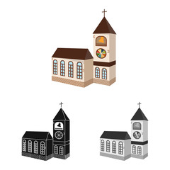 Vector illustration of church and catholic icon. Collection of church and religion vector icon for stock.