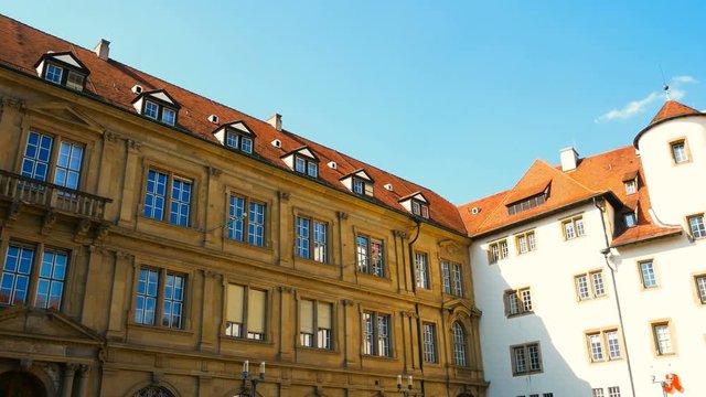 Germany Baden-Wuerttemberg Stuttgart Schiller-place old chancellery Schiller-monument street-cafe place buildings