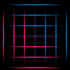 3d red and blue fading neon light elements, grid on black background. Futuristic abstract pattern. Texture for web-design, website, presentations, digital printing, fashion, concept design. EPS 10