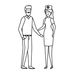 professional female nurse with man