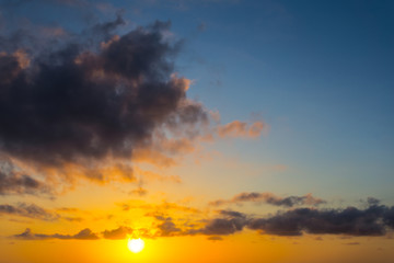 beautiful cloudy sky at the sunset, natural background