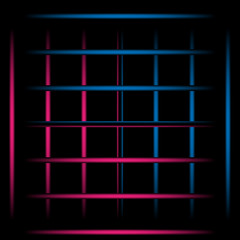 3d red and blue fading neon light elements, grid on black background. Futuristic abstract pattern. Texture for web-design, website, presentations, digital printing, fashion, concept design. EPS 10