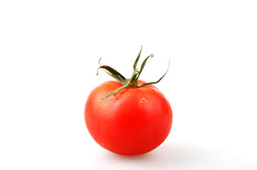 Close-Up Of Red Tomato On White Background