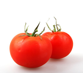 Close-Up Of Red Tomato On White Background