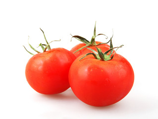 Close-Up Of Red Tomato On White Background