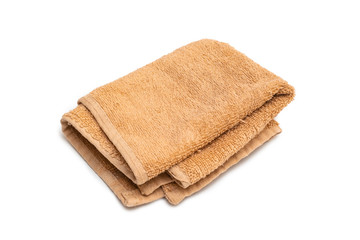 Beige Face Towel, Isolated on White Background