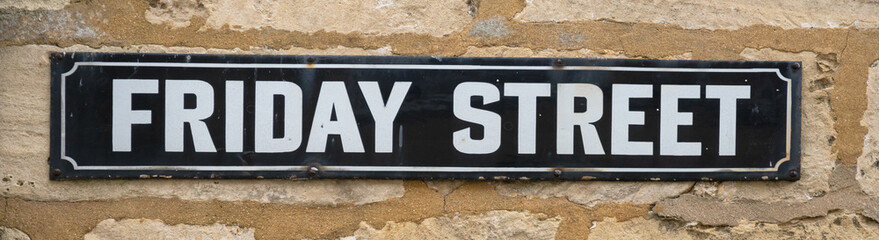 Friday Street road sign, England, United Kingdom