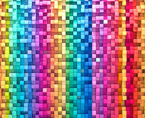 Fototapeta na wymiar 3D rendering abstract background colorful cubes wall