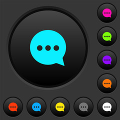 Fototapeta premium Working chat dark push buttons with color icons