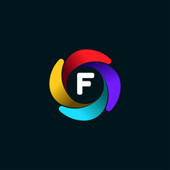F Letter alphabet logo template
