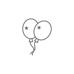 Balloons USA outline icon. Signs and symbols can be used for web, logo, mobile app, UI, UX