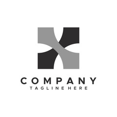White And Grey Abstract Square Business Logo Flat Vector Design