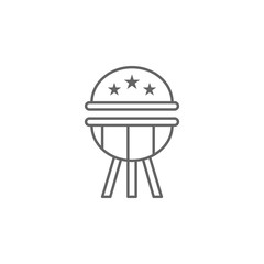 BBQ USA outline icon. Signs and symbols can be used for web, logo, mobile app, UI, UX