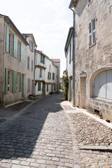 Fototapeta na wymiar city village street of saint martin in Re islande in Charente France