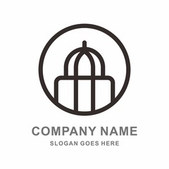 Geometric Pillar Building Business Company Vector Logo Design