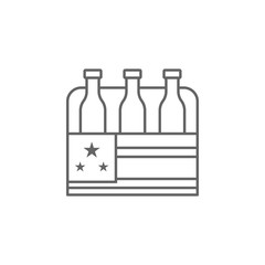 Beer USA 4 July outline icon. Signs and symbols can be used for web, logo, mobile app, UI, UX