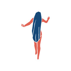 Vector illustration with a naked confident woman. - 269257655