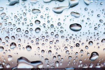 Water on phone screen. A background from drops on glass