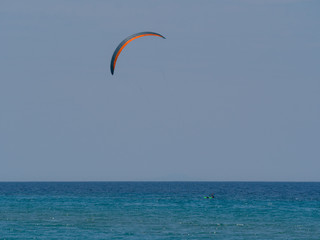 Summer water sports in clear open sea ocean