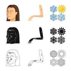 Vector design of medical and pain  logo. Collection of medical and disease stock symbol for web.