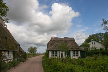 Fototapeta na wymiar enchanting country houses in the historical village of Sieseby