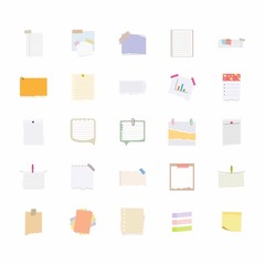 Sticky Notes Flat Vectors Set