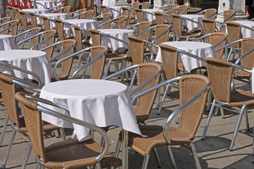 Empty Cafe Tables
